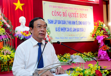 Công bố thành lập Ban Quản lý khu kinh tế, công nghiệp tỉnh Thừa Thiên Huế và bổ nhiệm cán bộ quản lý